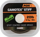 Fox Camotex Stiff - 20m - Gevlochten onderlijnmateriaal - dé KarperCentrale