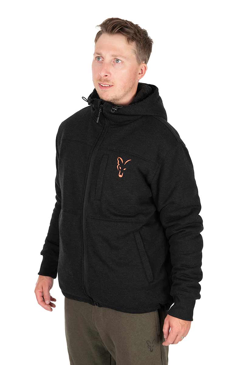 Kolekcja Sherpa Hoody Czarny/Pomarańczowy