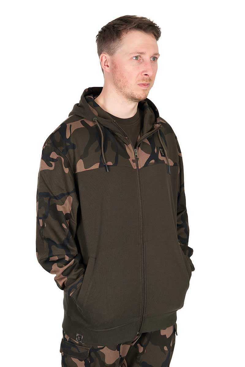 Fox LW Khaki Camo Split Zip Hoody - dé KarperCentrale